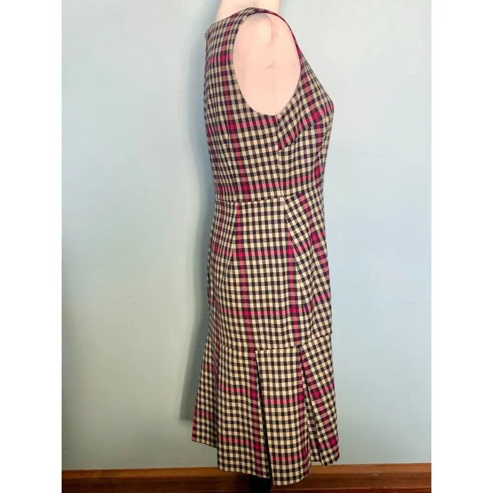 NWT J.Crew Scoopneck Fit Flare Dress in Herringbone Twill Size 4